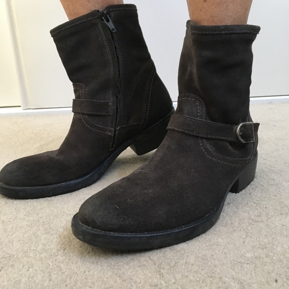 Suede dark brown ankle boots size 37 - Picture 2 of 14